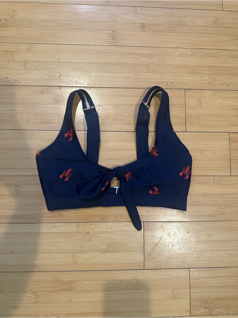 Old Navy Navy Bikini Top with Red Lobster Motif